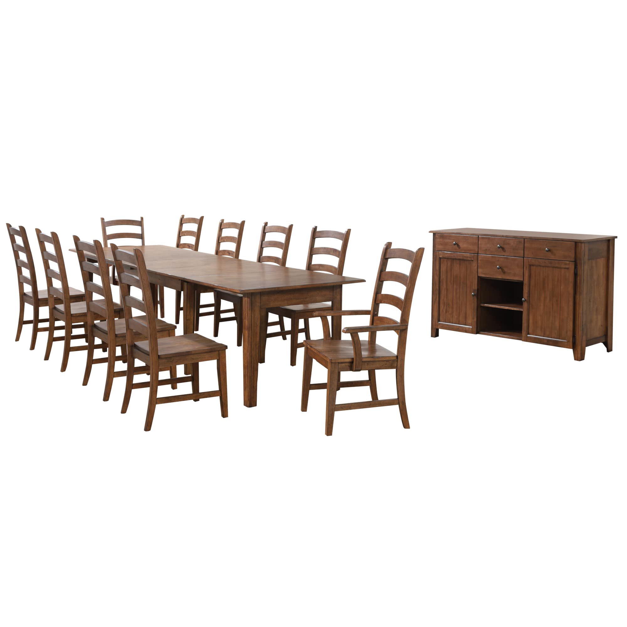 Sunset Trading Simply Brook Dining Table Set Expandable 4 Size Brown