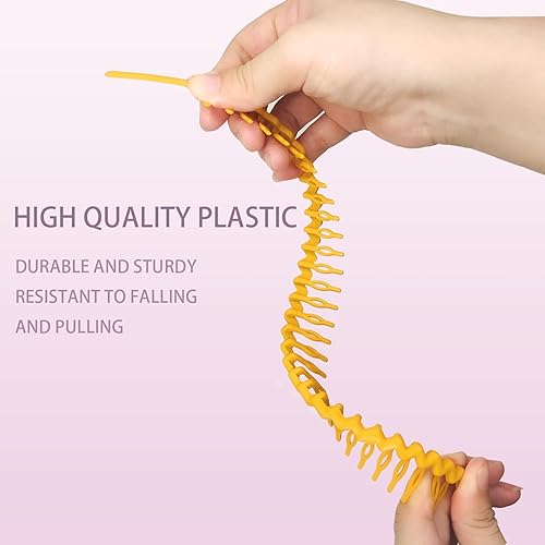 Miniatura 5 de YONOY 12 diademas de plástico antideslizantes para mujeres y niñas, peine de dientes, bandas delgadas para mujeres, hombres, adolescentes y niñas
