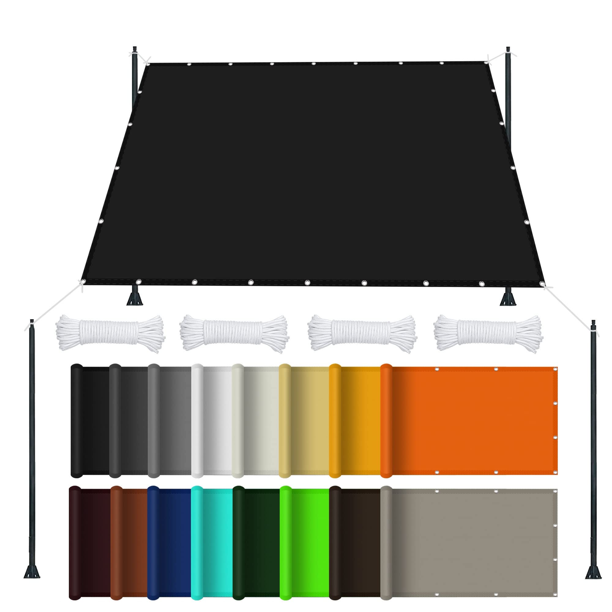 Voile d'ombrage imperméable anti-UV 98% jardin terrasse 3x5