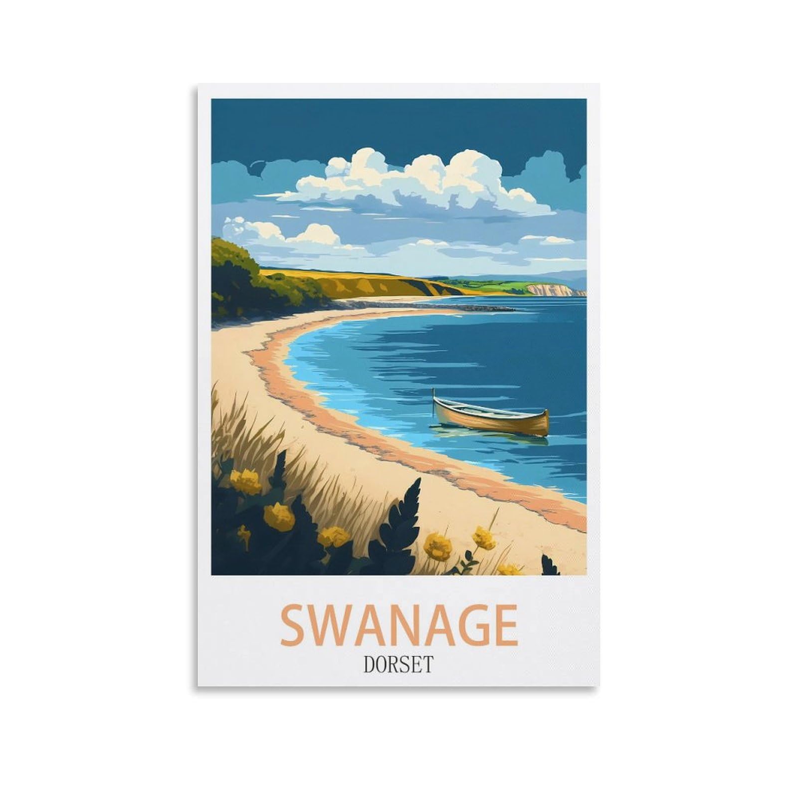 XLLYXYGJQ Swanage Dorset Vintage Travel Posters 08x12inch(20x30cm) Canvas Wall Art Poster Print Artwork Painting Picture for Home Decoration Living Room Office Bedroom