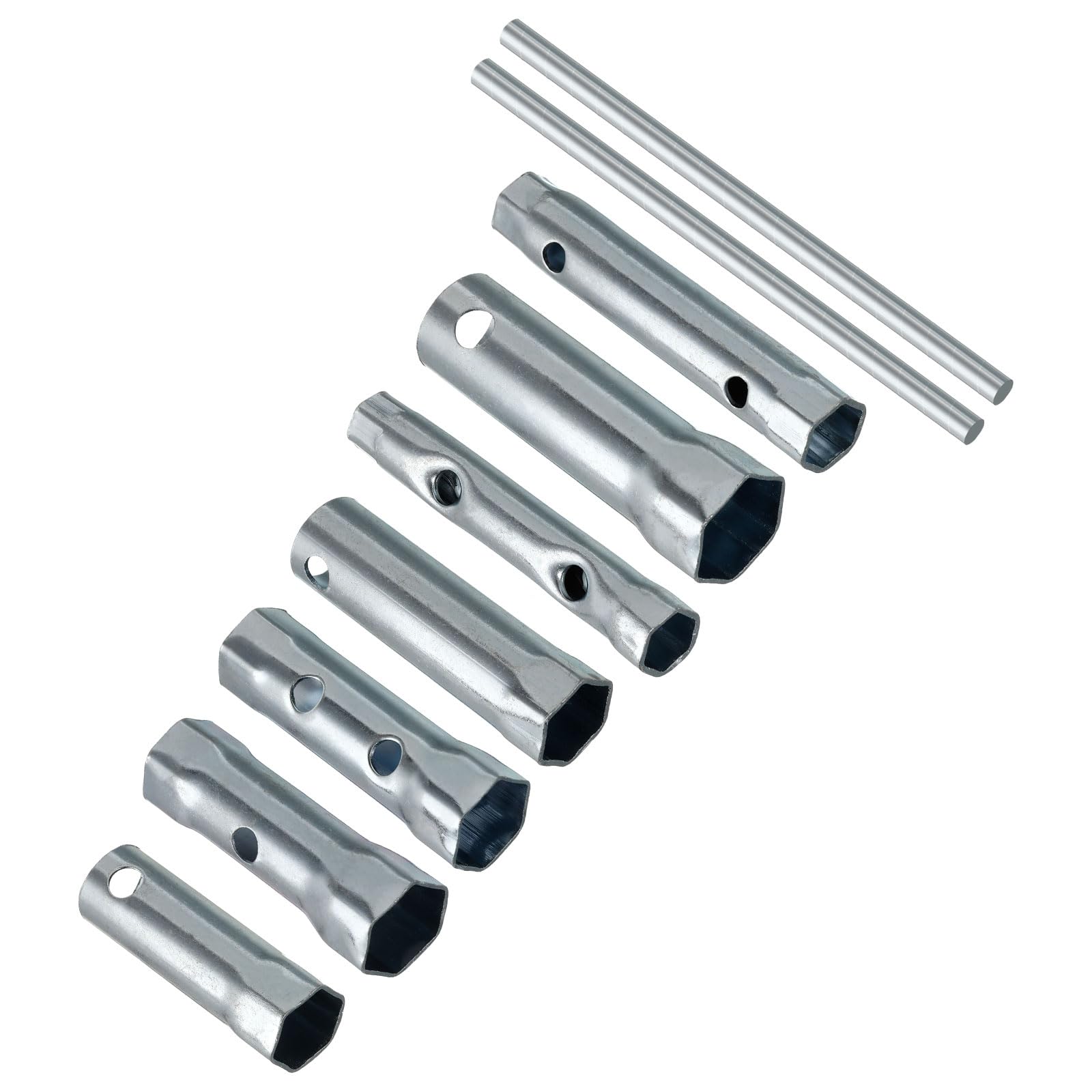 Chiave A Bussola Doppia Per Candele D'Accensione 8mm E 10mm - Con Asta, Per Auto E Moto, 2 Pezzi