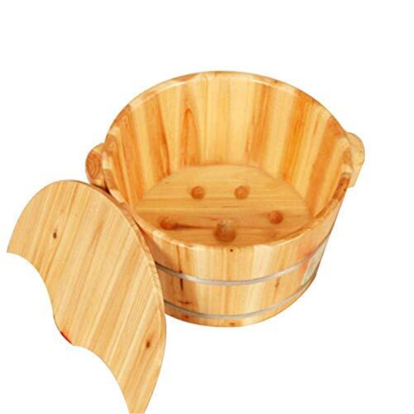 Foot Footbath Bucket Wooden Pedicure Basin Natural Barrel Foot Bath Bucket Thickening Tub Home Wash For Sauna Soaking Feet