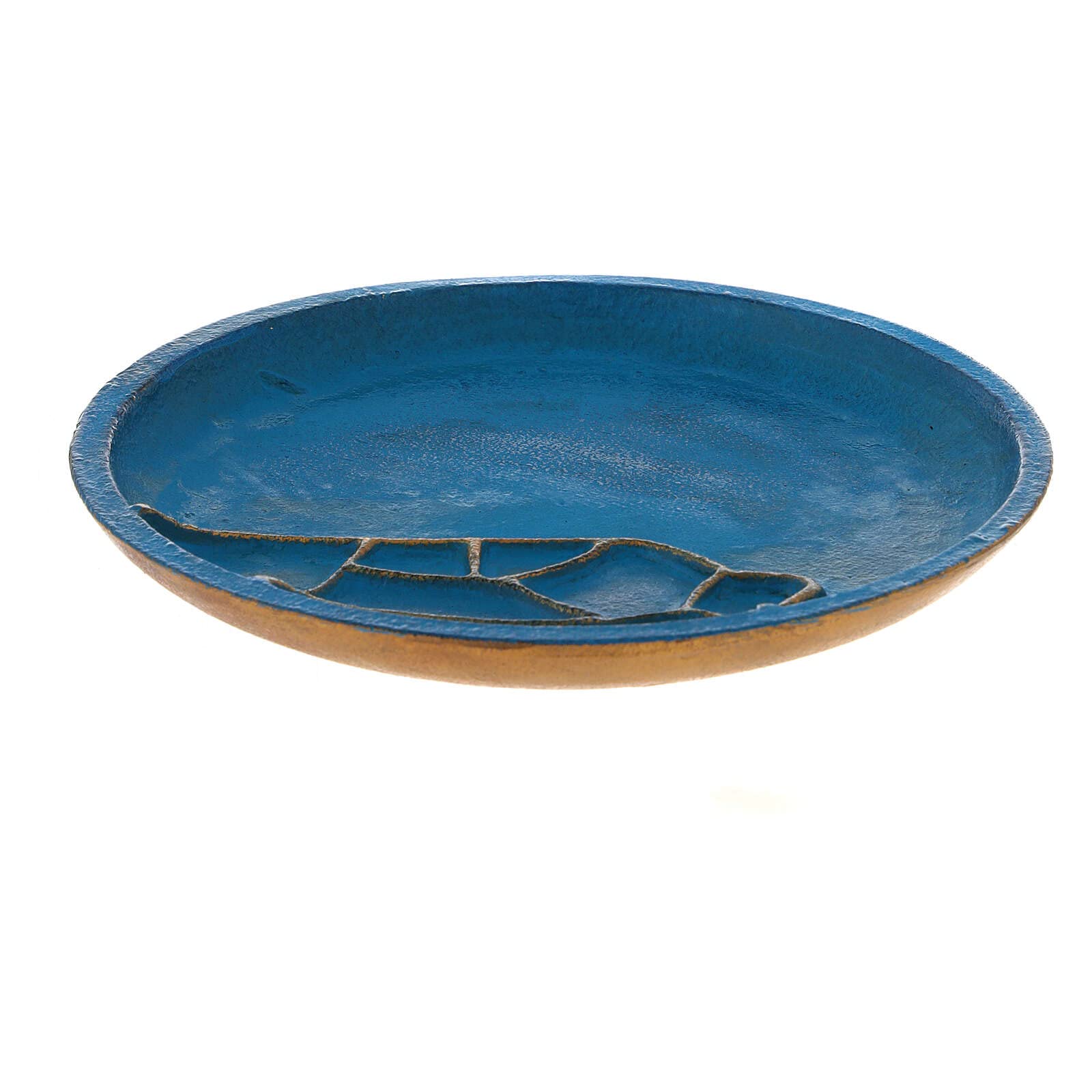 Turquoise Aluminium Candle Holder Plate 14 cm