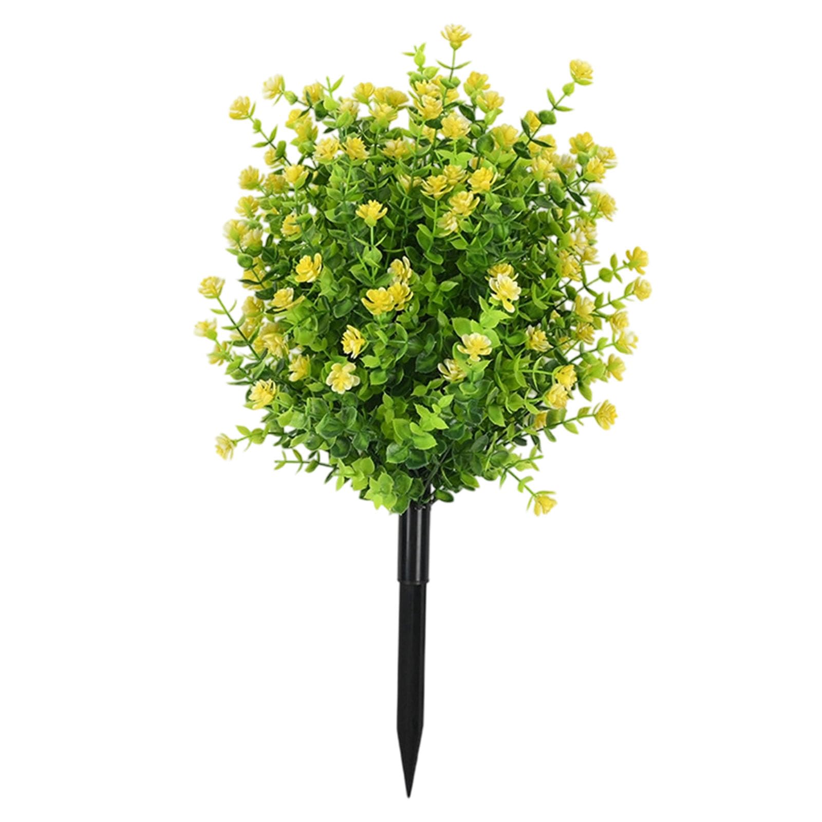 Snorvixre Eucalyptuses Stakes with Ground Pegs Artificial Greeneries Accessory for Landscape Balcony Arrangements Outdoor Garden Decoration Stakes