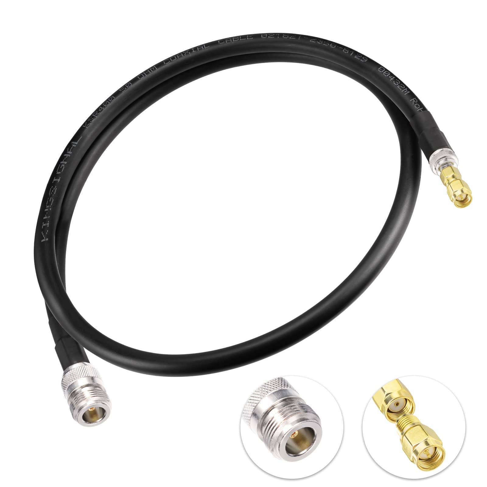 Bingfu Lora Antenna 3.3ft ALSR400 Ultra Low Loss RF Extention Cable - N Female to RP-SMA Male - with SMA Male Adapter Compatible with Helium HNT Bobcat Miner SyncroBit Gateway Sensecap Hotspot