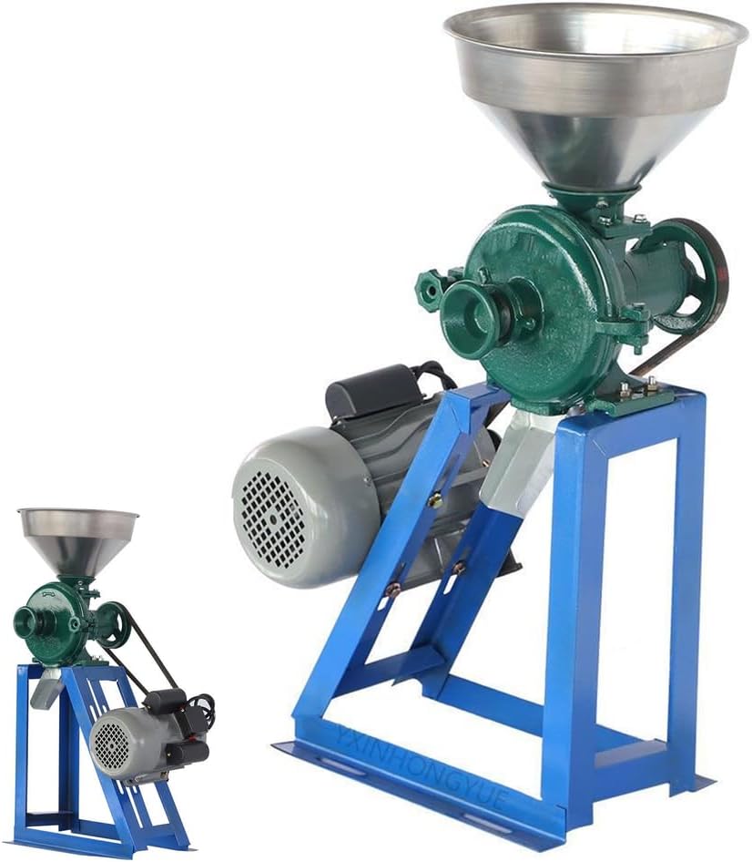 Wet And Dry Use Heavy Duty Corn Grinder, 1500W 75 Kg/H High-Speed Grain Soybean Grinder Machine with Large Hopper for Household, Small Business​