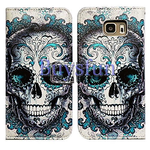 Bcov Bfun Packing Flower Floral Skull Multifunction Wallet Purse With 9 Slots/Money Pocket Leather Case For Samsung Galaxy Note 4 #TOP3