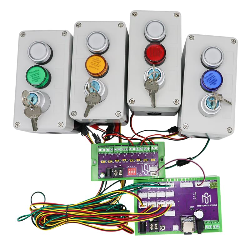 Mysterious Studio Key Trigger Indicator Light prompts Unlocking Escape Room Props Through Button Sequence Key LED Light Button (Four Sets of Boxes)