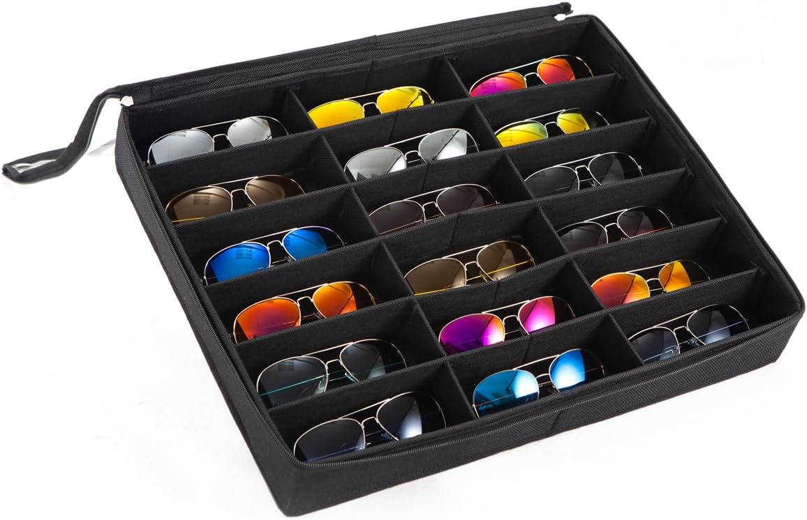 Glasses Organizer Sunglasses Case Clear Lid Shade Eyeglass Storage Box Tray image 3