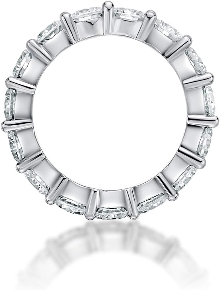 WOAINI Moissanite Eternity Ring for Women Female, 5.0 Cttw Moissanite Stackable Ring Eternity Bands, Engagement Wedding Band Rings for Anniversary Wedding Birthday, 925 Sterling Silver 18K Plated - Image 2