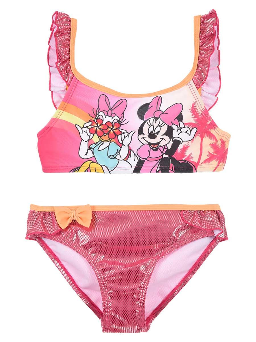 Disney Minnie Mouse y Daisy Bikini para Niña, Diseño Brillante Bañador de Dos Piezas, Bañador Infantil, Tallas 3 a 8 Años