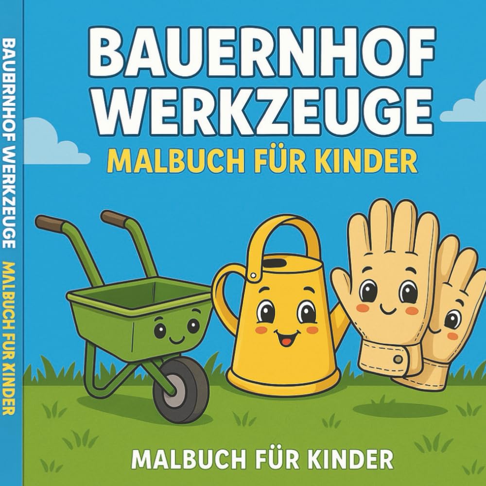 Bauernhof Werkzeuge – Malbuch für Kinder: Einfache und niedliche Ausmalbilder rund um Werkzeuge auf dem Bauernhof