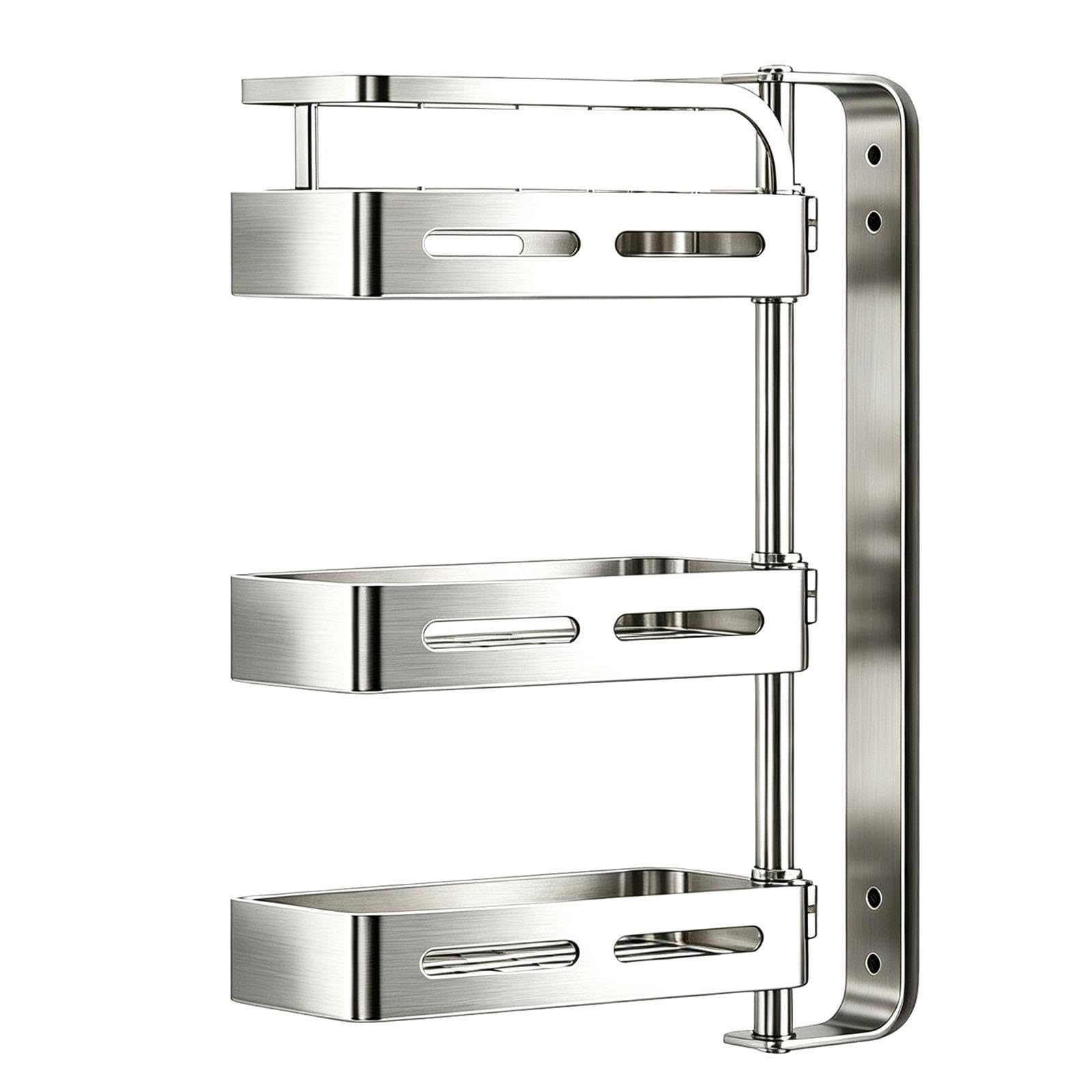 Portaspezie da Parete Cucina Acciaio Inox, Altezza 50cm Girevole 180°