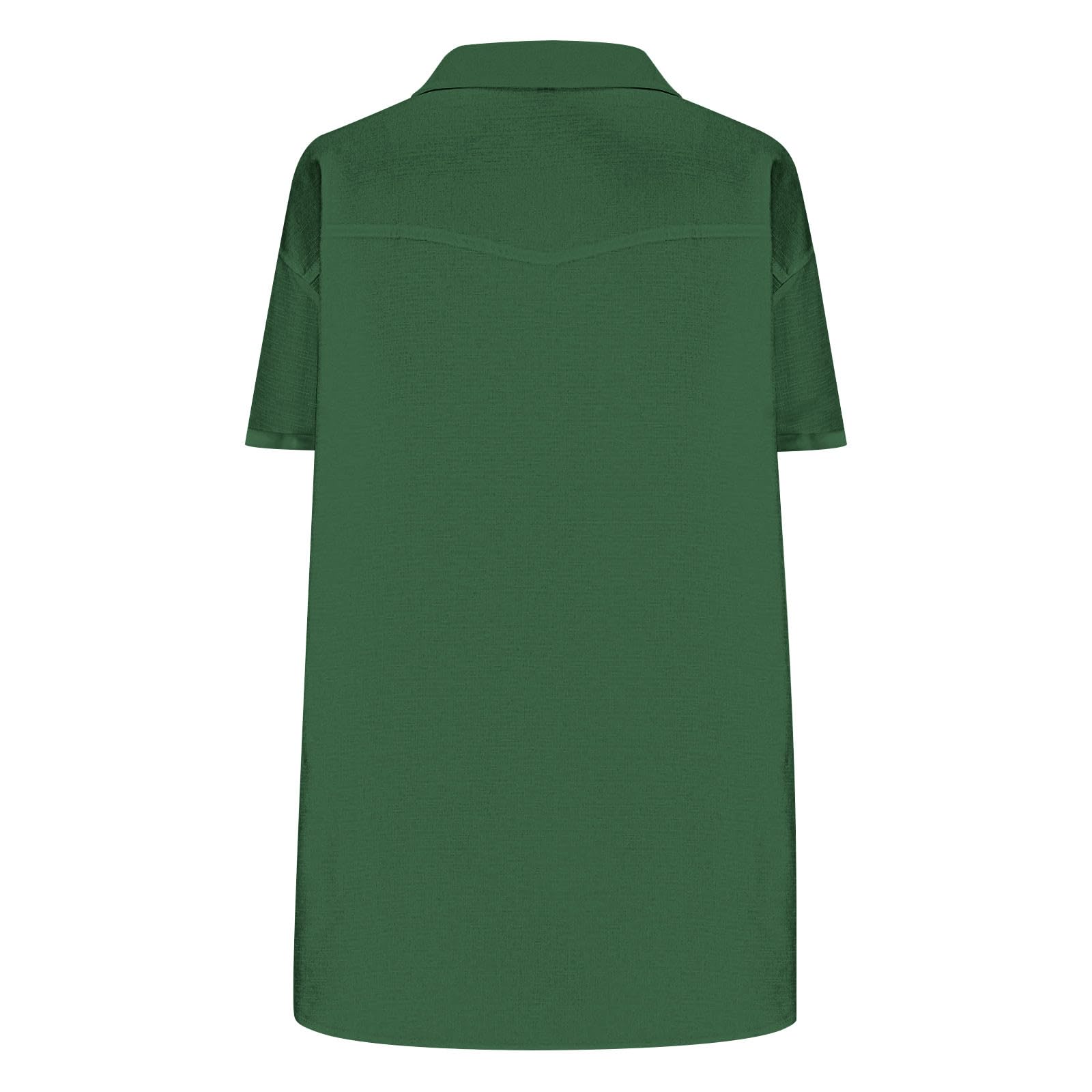 Herren Leinenhemd Umlegekragen Hemd Shirts Business Freizeithemd Sommer Lässig Kurzarm Tops Baumwolle Leinen Standhemd Regular Fit Einfarbig Sommerhemd Leicht Atmungsaktiv Oberteile