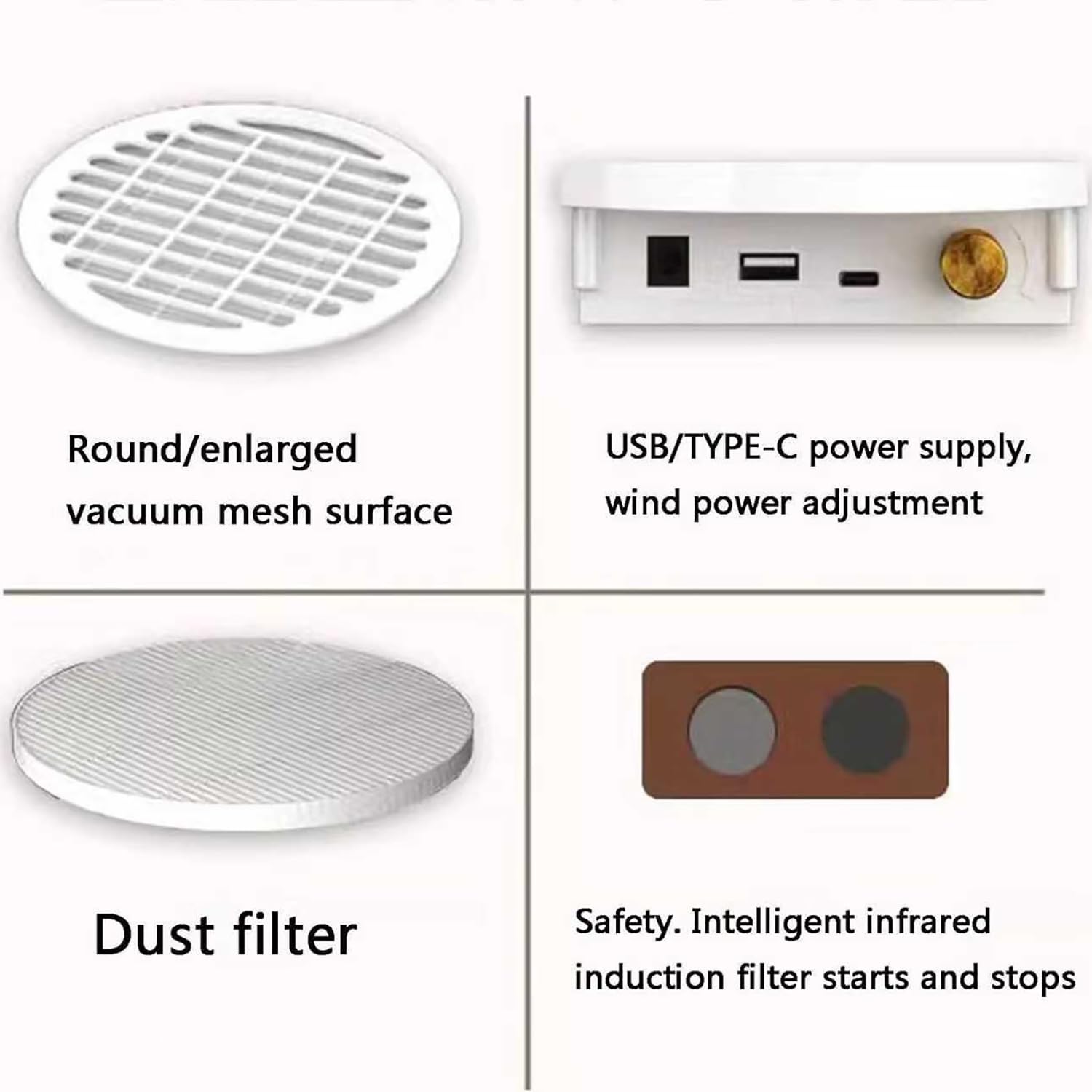 COYEUX Aspiratore per Polvere di Unghie, Potente Ventilatore Aspiratore per Unghie, Estrattore per Unghie, Ventilatore 12V-5500rpm, con Filtri Riutilizzabili, Installazione Incassata, per Saloni