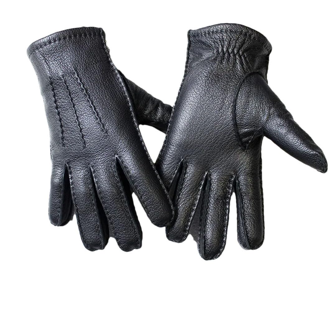 Gants d'hiver en cuir avec doublure en laine pour homme