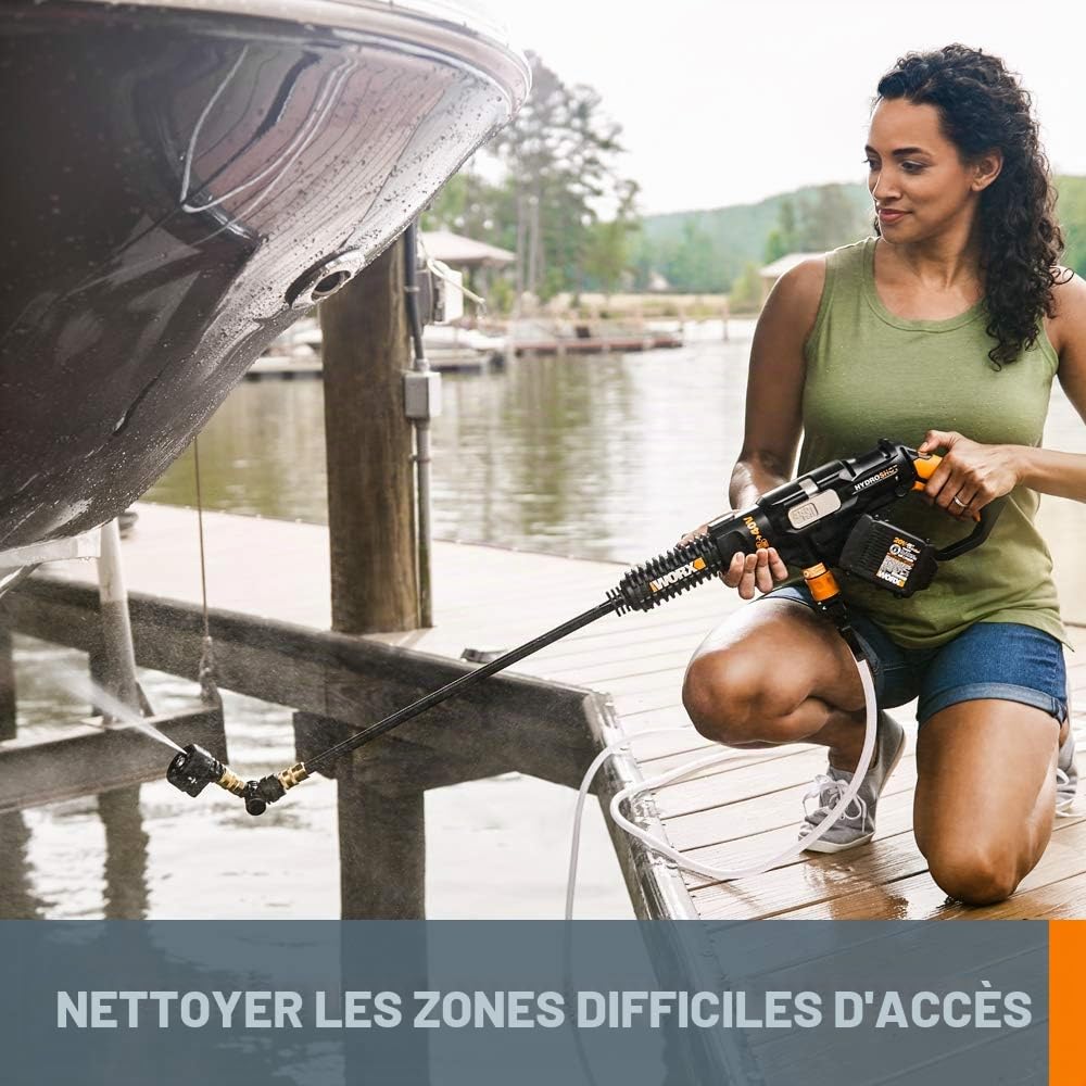 WORX WA4039 Hydroshot Adaptateur pivotant à Connexion Rapide Noir