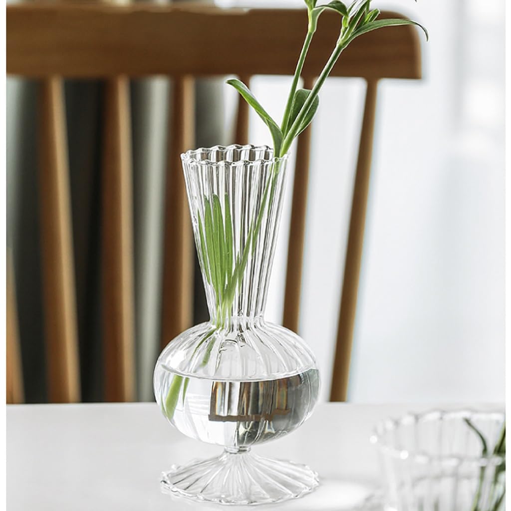 Accueil Vases Vase en Verre Transparent Fleurs séchées Petit Dispositif de Fleur décoration Bureau Maison Salon Pot hydroponique Décor intérieur