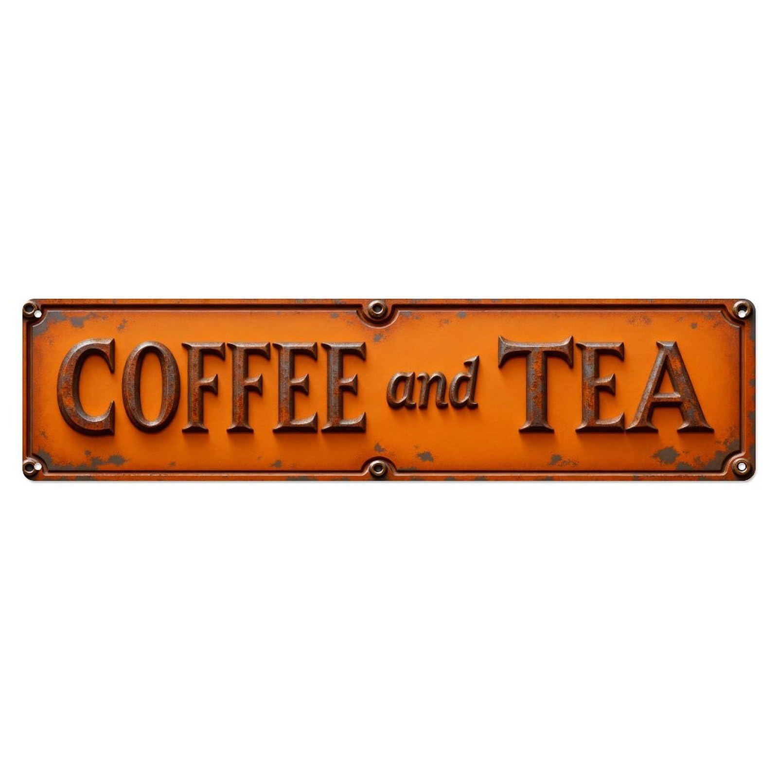 Coffee And Tea Sign Pattern_2 Metal Tin Sign Plaque