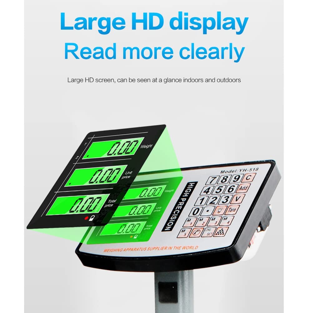 Bilancia Digitale a Piattaforma, Peso, Bilancia Elettronica da Pavimento, Bilancia Pieghevole Robusta, Display LCD ad Alta risoluzione, Ideale per pacchi Bagagli, Prezzo