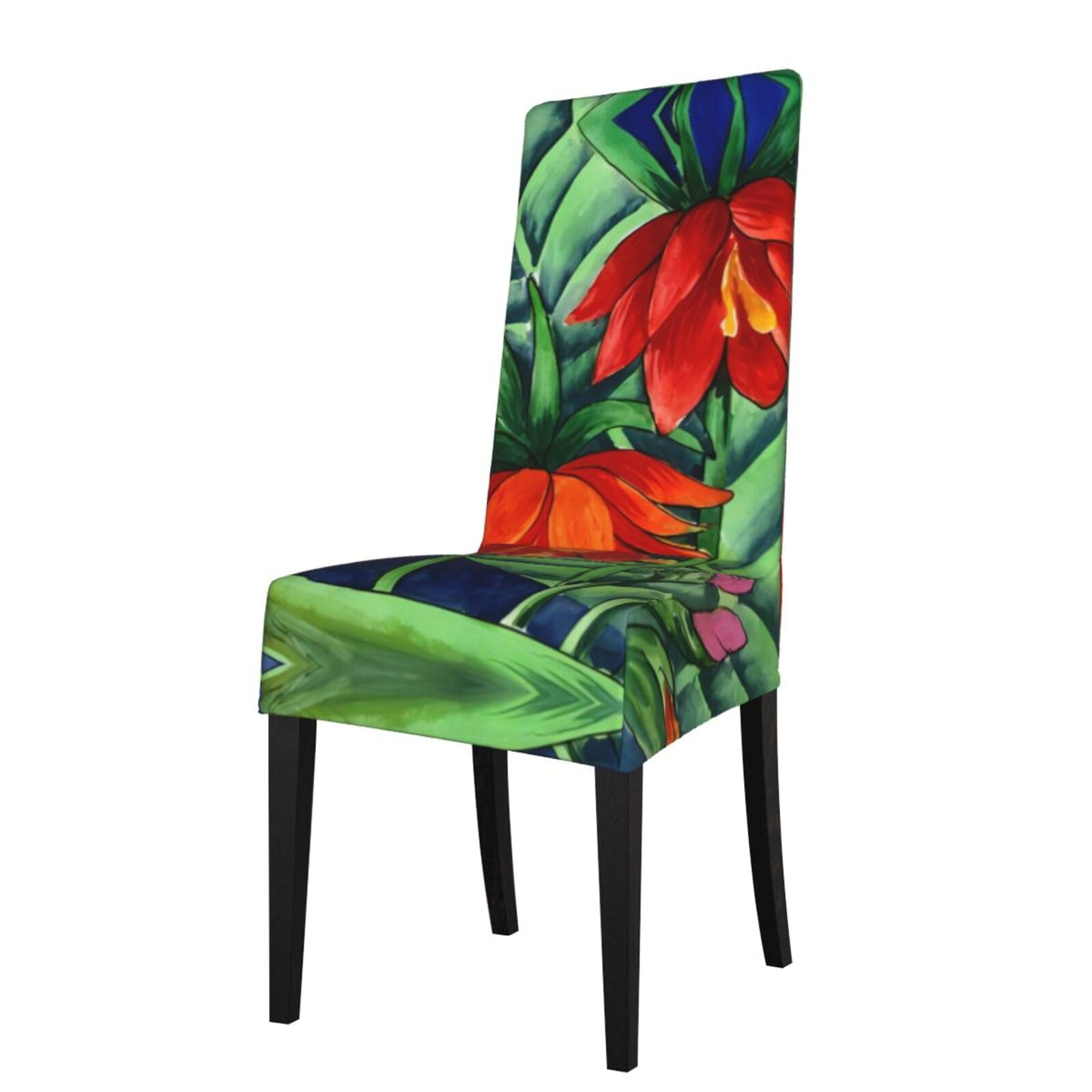 Yyhwhjde Black Flower Prints Protection Cover For Dining Chair – Stretch Slipcovers For A Fresh, Refreshed Dining Room Look!