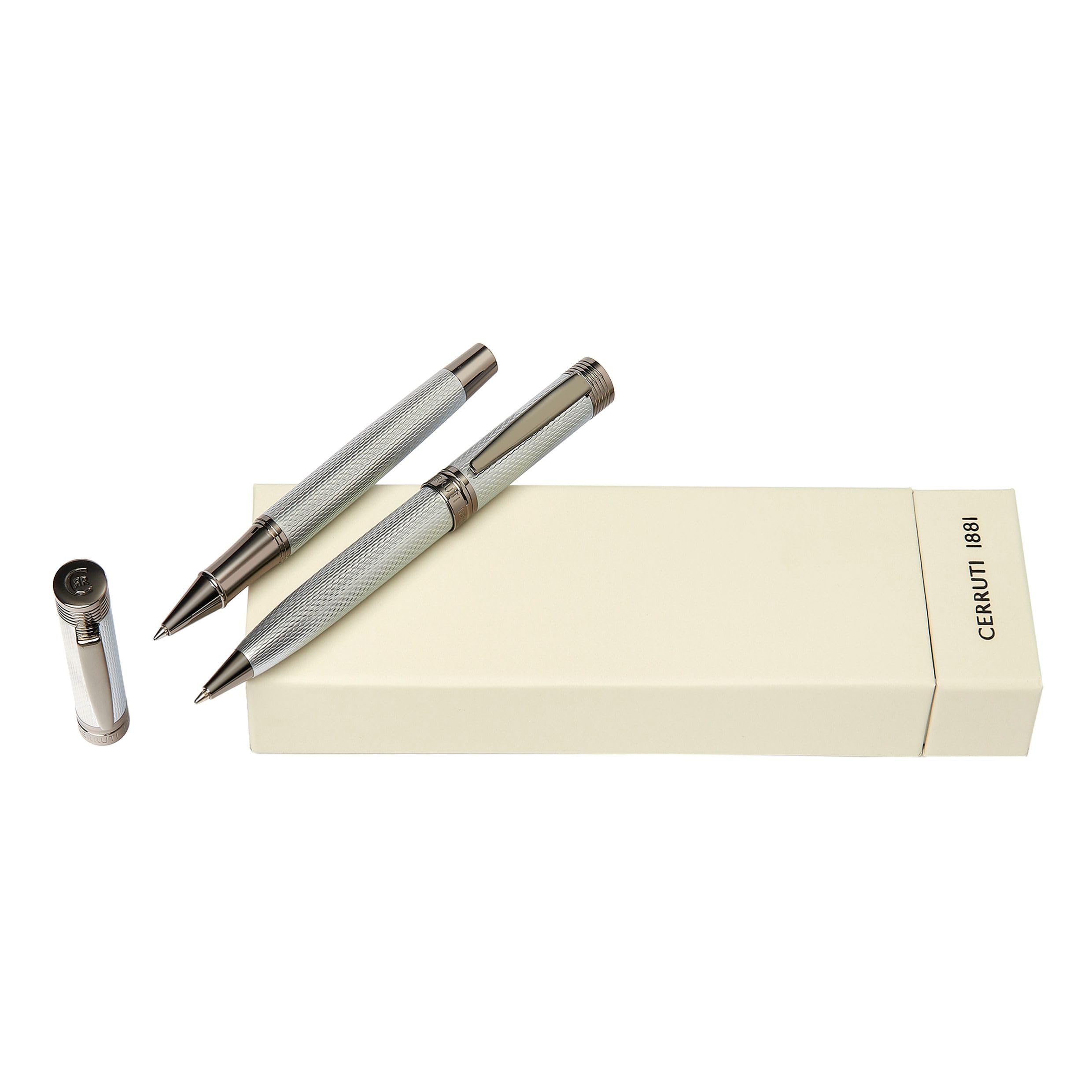 Cerruti 1881 Schreib-Set Zoom Diamond Chrome (Kugelschreiber & Tintenroller)