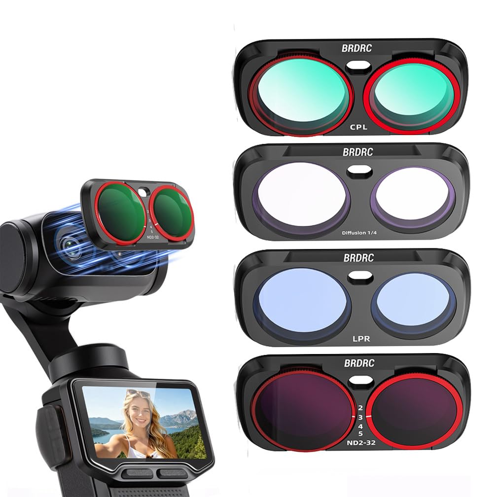 Magnetfilter Set ND und CPL für Insta 360 Luna Ultra, Diffusion 1/4 und verstellbares Filterset ND2-16-32, Optisches Glas für Zubehör Insa 360 Luna Ultra (CPL+Diffusion 1/4+LPR+ einstellbar ND2