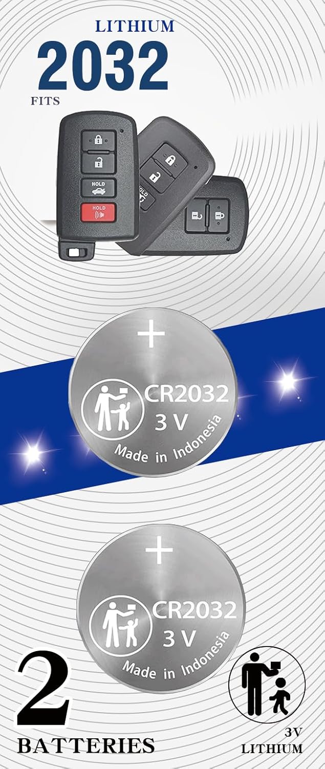 Amazon.com: uuam (2Pack CR2032 2032 Remote Key FOB Battery Replacement ...