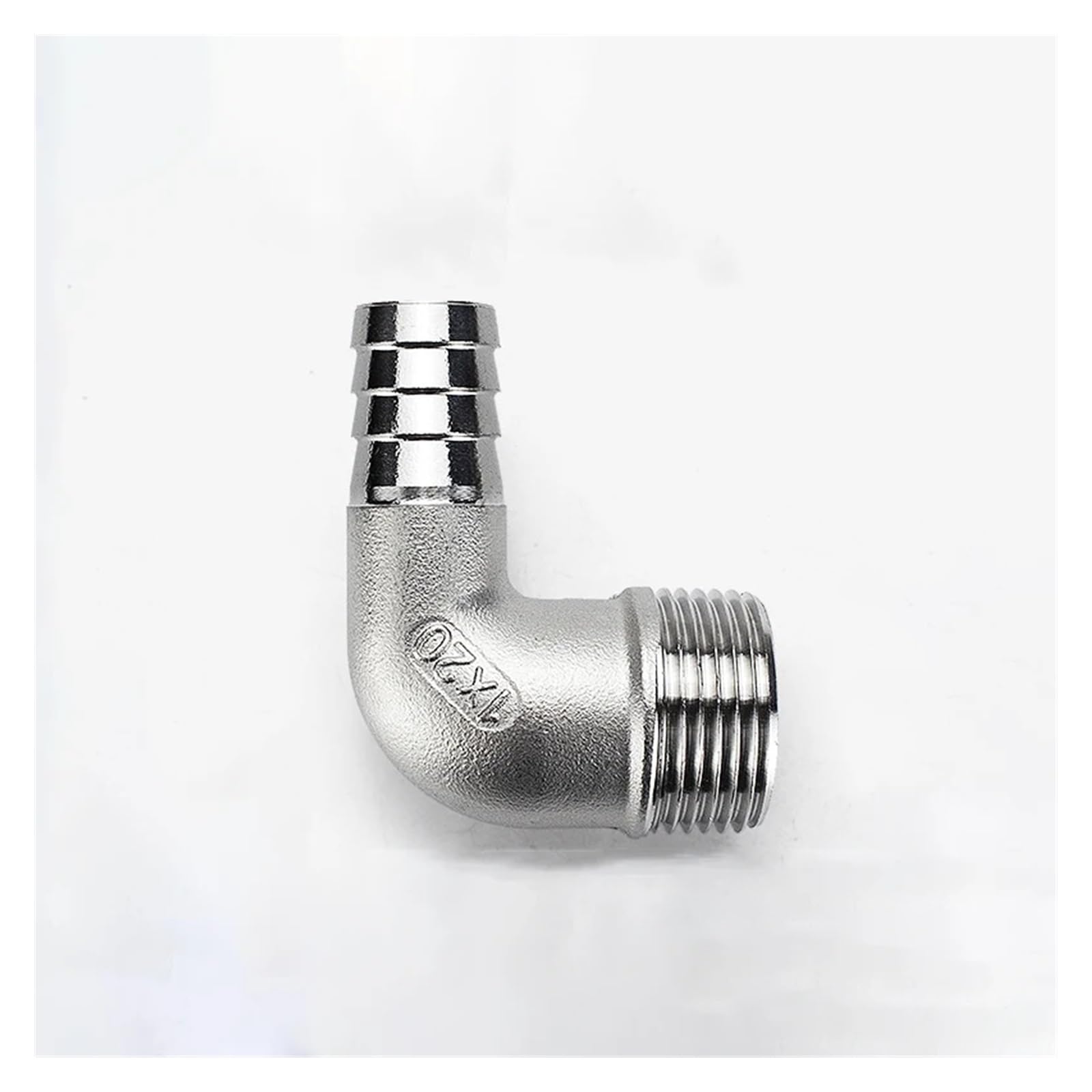 Kcdfdvjfbm Men's One Color Right Angle Elbow 90 Degrees 1/2" Bspt X Hosetail 12Mm Connector 304 Stainless Steel