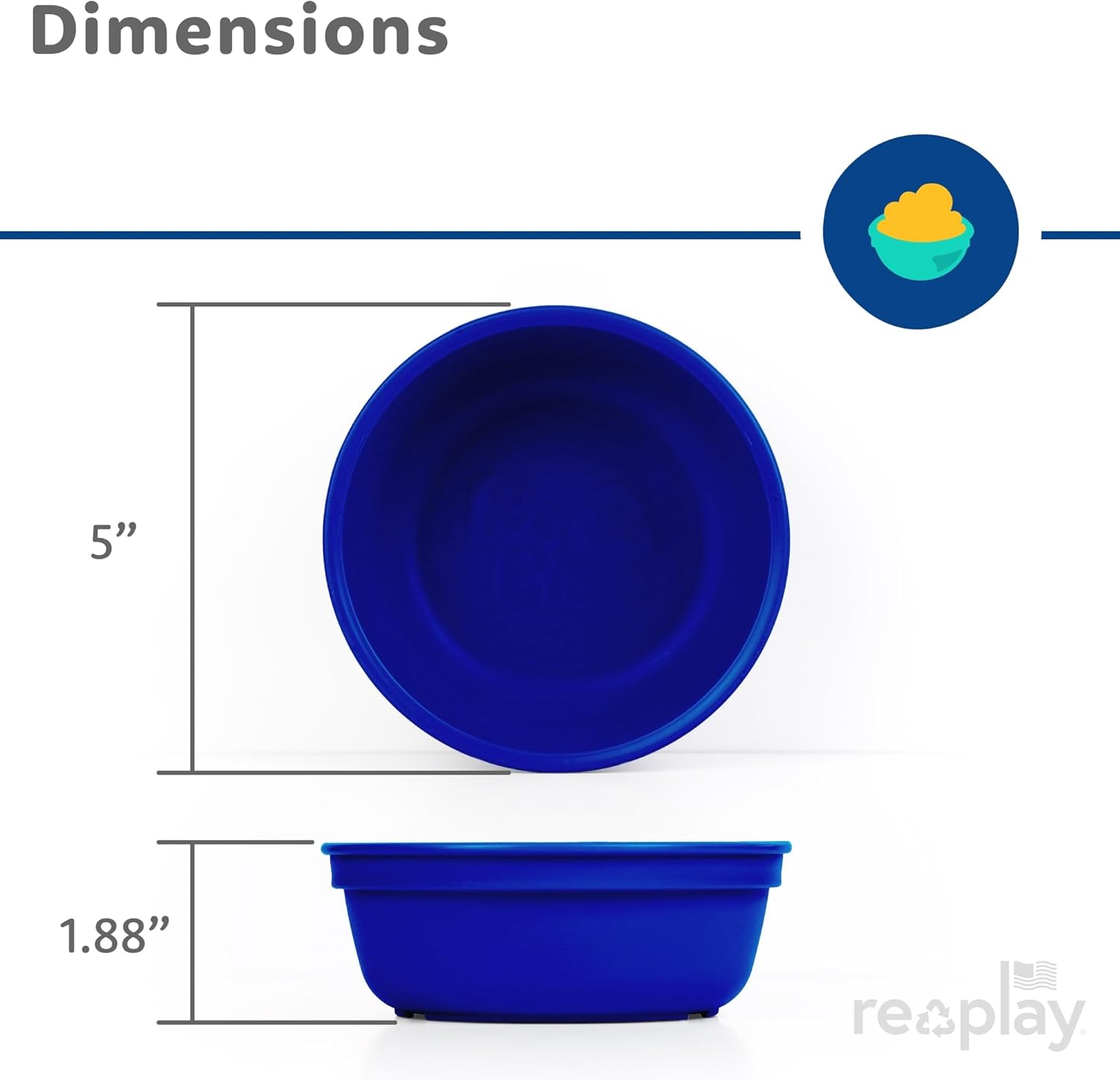 Re-Play 12 oz. Toddler Bowls Set of 3 - Kids Deep-Walled, Durable & Reusable Snack and Meal Bowls, Dishwasher & Microwave Safe, BPA-Free, Made in USA from Recycled Plastic, Sea Glass - Image 9