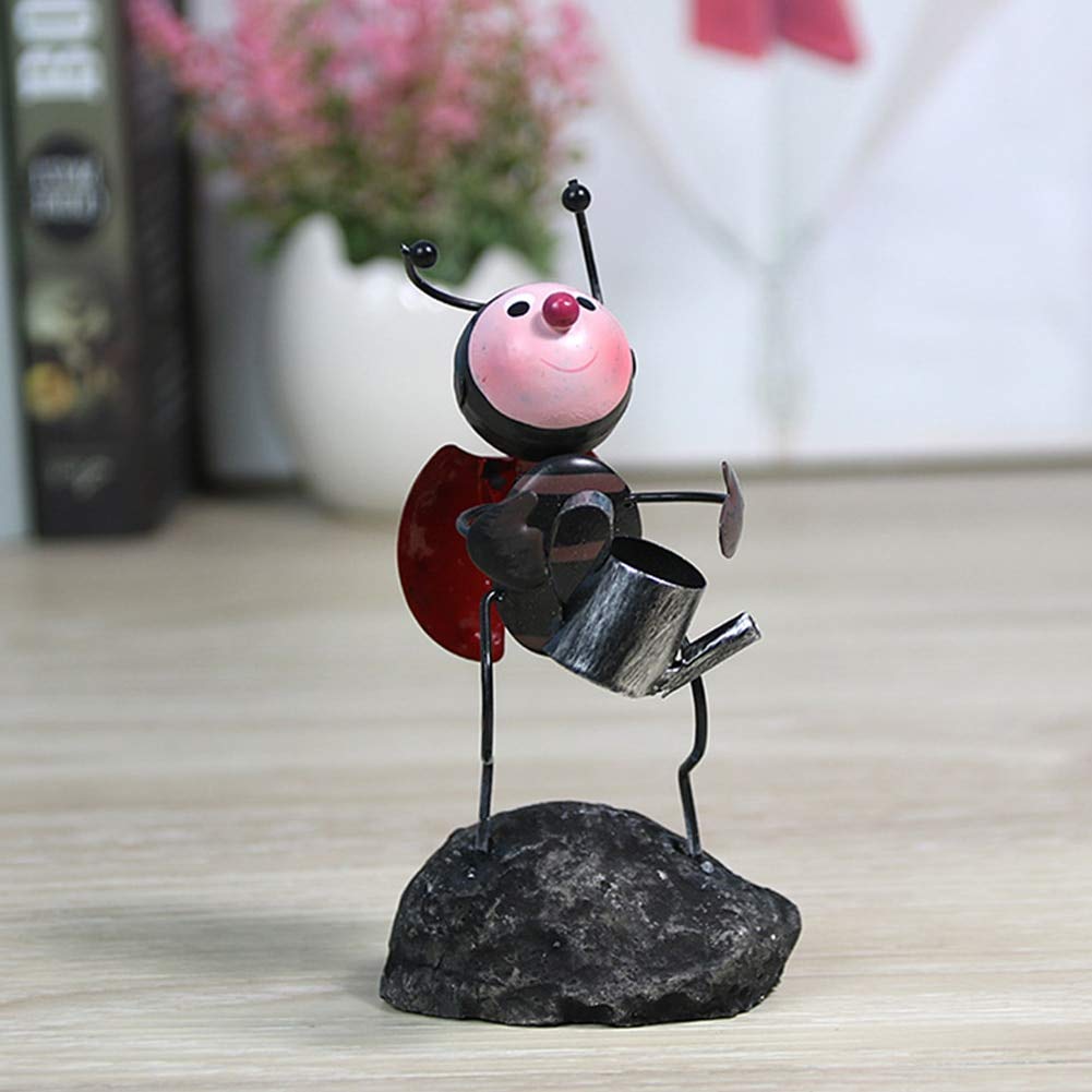 鉄屋becchi ベッチ作 鉄の草花置物 オブジェ 作家物 一点物 ハンドメイド Amazon.co.jp: 置物プレゼント 装飾 オブジェ,テントウムシ置物4ピース