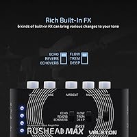 Vista 3 de Valeton Rushead Max - Amplificador de bolsillo portátil para bajo, cargador USB, multiefectos