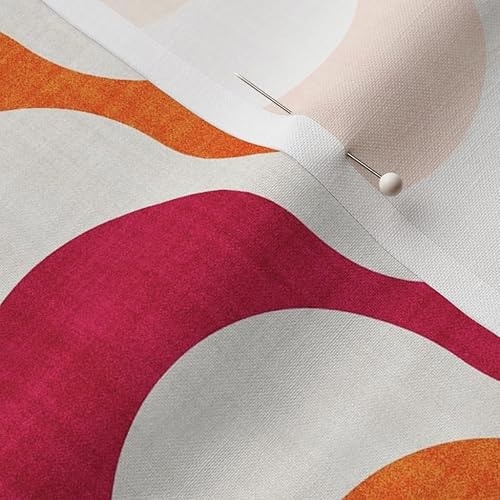 Miniatura 7 de Spoonflower Tela  Groovy Waves Red Orange Beige Retro 70S Impreso en Petal Signature Tela de algodón por The Yard  Coser acolchado Ropa Artesanía