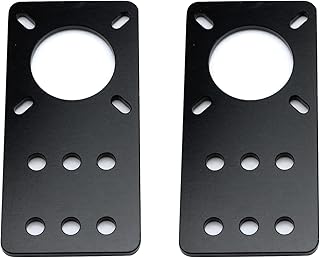 HEVSTIL 2PCS Black Motor Mounting Plate Fixed Plate Aluminum Alloy Plate Suitable for NEMA 17 Stepper Motors/V-Slot Linear/CNC 3D Printer