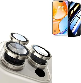 UltraGlass for iPhone 16 Pro Max Privacy Screen Protector+ Camera Protector Natural Titanium