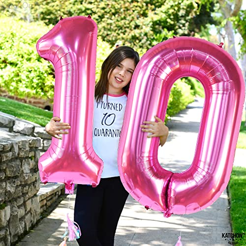 Image of KatchOn Hot Pink 0 Balloon Numbers 40 Inch | Pair 0 Digit To Other Numbers, Pink Zero for Birthday Party Supplies, Zero Balloon, Birthday Party Decorations