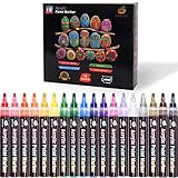 【18 leuchtende Farben und Wendbare Stiftspitzen】 das Paket enthält 18 leuchtende Farben: Rosenrot, Hellblau, Blau, Hellgelb, Gelb, Braun, Hellviolett, Lila, Orange, Hellorange, Grün, Hellgrün, Rosa, Rot, Schwarz, Silber, Weiß und Gold. Sie können die Stiftspitze herausziehen und durch das andere Ende der Spitze ersetzen. Sie kann Ihre Anforderungen zum Zeichnen dünner Linien oder eines großflächigen Gemäldes erfüllen.