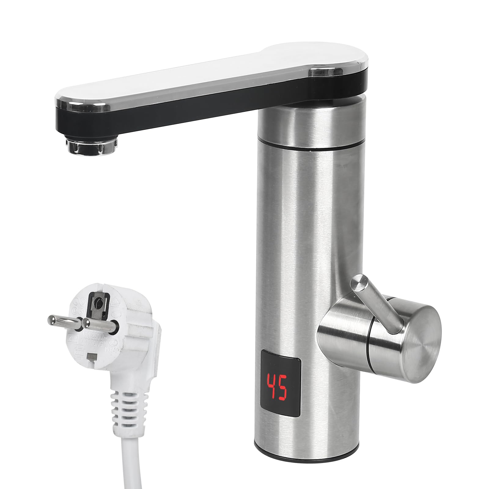 Grifo Calentador Eléctrico 3 KW Con Indicador De Temperatura LED 360°, Mezclador De Acero Inoxidable Para Baño Y Cocina