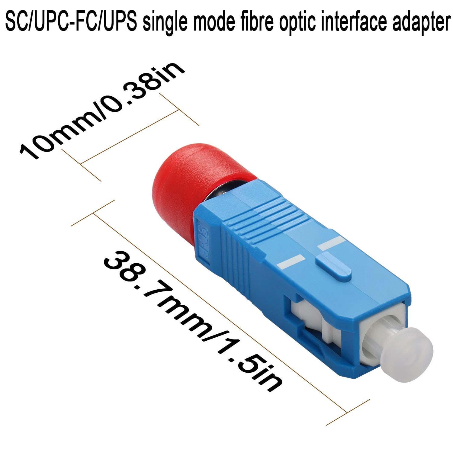QIANRENON SC Maschio a FC Femmina Fibra Ottica Ibrida Adattatore Connettore SM 9/125μm SC/UPC a FC/UPC Fibra Ottica Simplex Accoppiatore Convertitore, per Ottica Potenza Misuratore Rossa Luce Penna