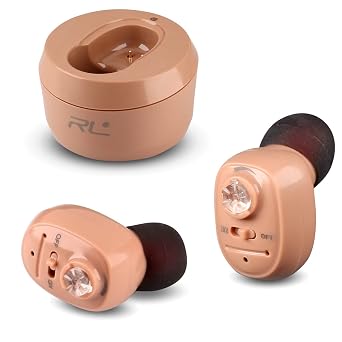 Rechargeable Hearing Aids for Seniors and Adults, Large Digital Amplifier, Easy Handling for Elderly People and Comfortable in the Ear, 40+ Hours Working Time With 1 Hour Quick Charging - C300 Beige Set of Two