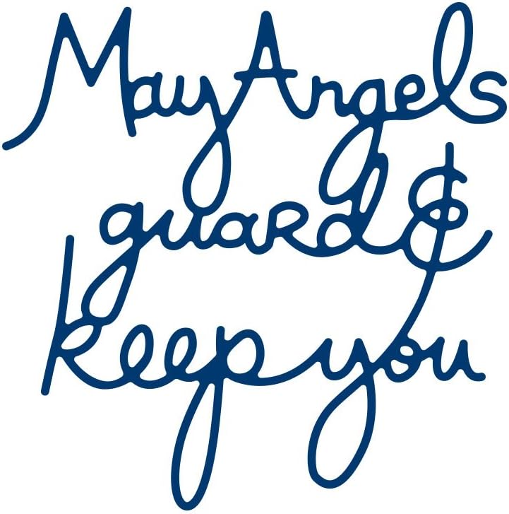 Tattered lace May The Angels Guard & Keep you, Metal, Silver, 6.1 x 6 x 0.02 cm