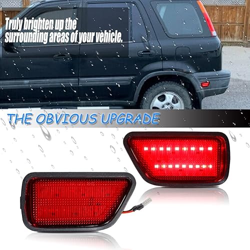 Miniatura 2 de 2 luces de marcador lateral de parachoques trasero LED rojo para Honda CR-V 1997-2001