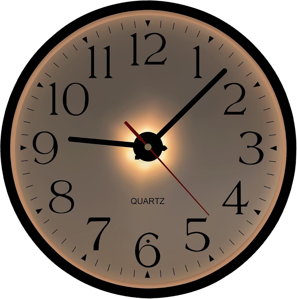 Relojes de pared con luz nocturna, funciona con pilas, relojes de pared silenciosos con luz LED de 12 pulgadas para decoración de sala de estar, reloj de pared moderno para dormitorio, brillo nocturno, reloj iluminado con atenuación automática/cable USB