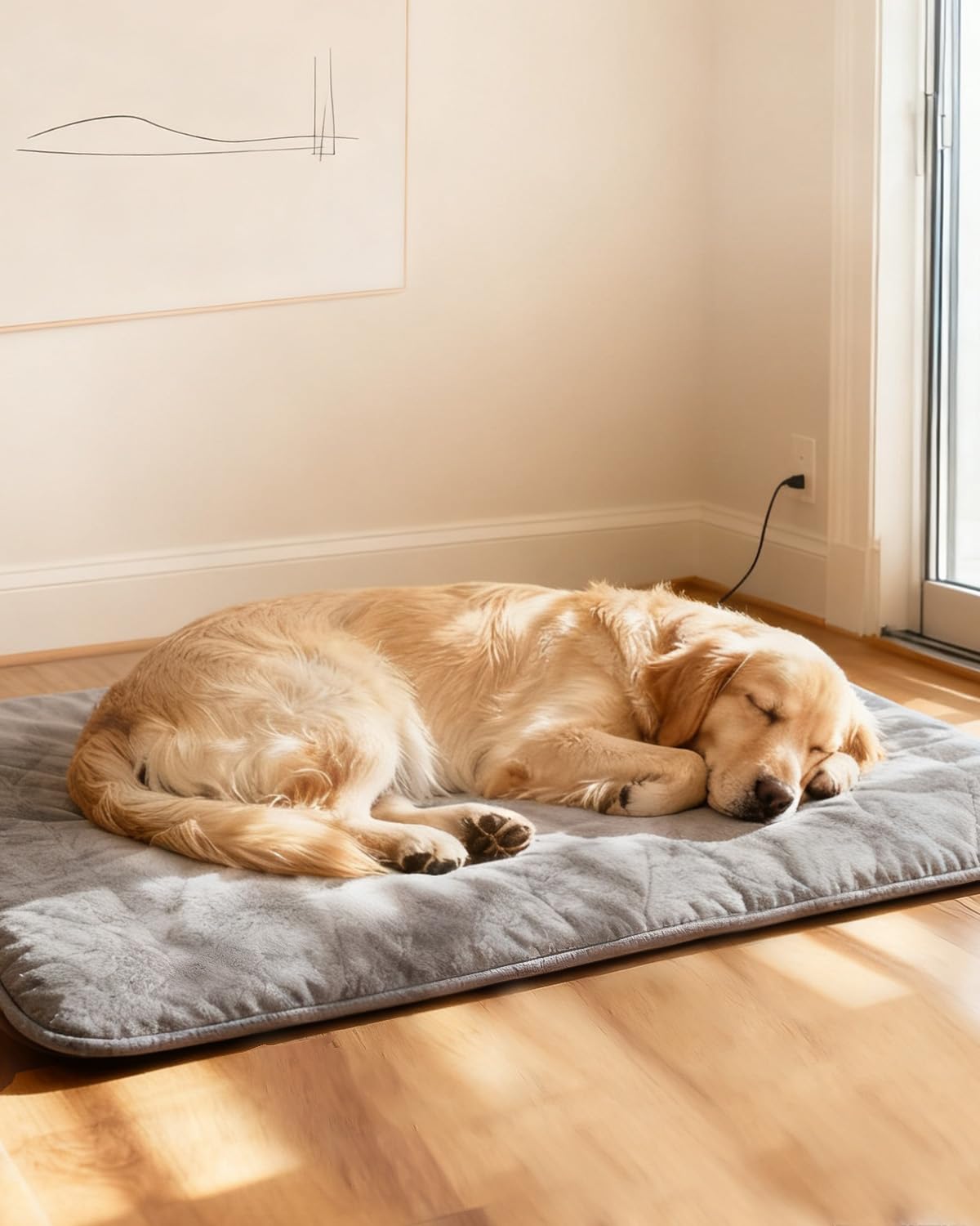 Mora Pets Tappetino Riscaldante per Cani e Gatti, Tappeto Riscaldante Cane per Interni e Esterno, 71 x 45.5 cm, Temperatura Costante, Impermeabile, Lavabile e antiscivolo