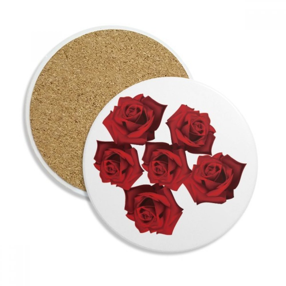 Cadeau multicolore céramique rose rouge dessous de verre absorbant pour proche