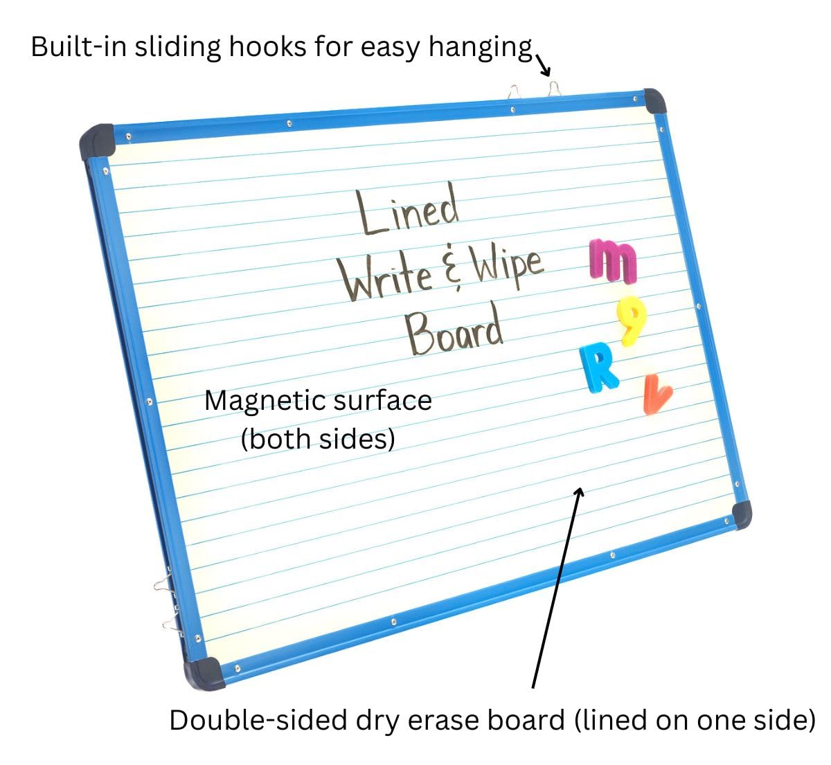 Copernicus Magnetic Lined Dry Erase Board, 36" x 25", Blue