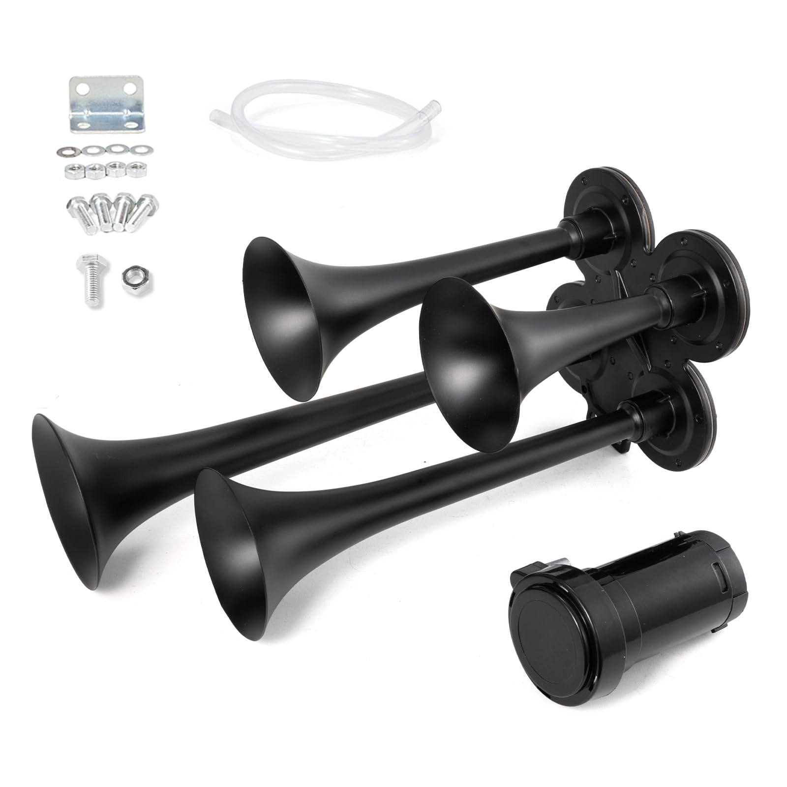 Train Horn for Truck with Compressor, Loud 4 Trumpet Air Horn for Truck