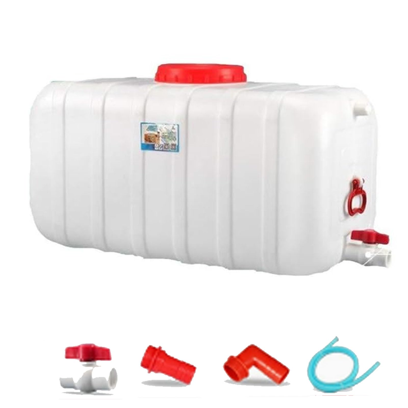XUHCLY Water Tank 110/160/200 Gallon Food-Grade White Plastic Water Storage Tank Large Water Container with tap for Travel Hiking RV Emergency(Size:160L)