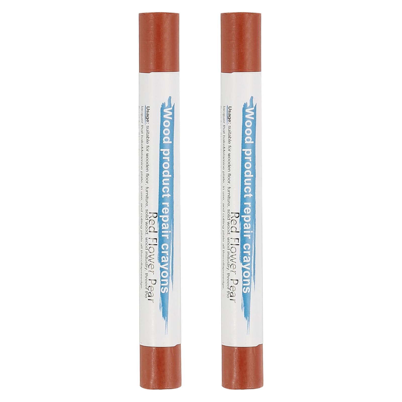 PATIKIL Furniture Repair Crayons, 2 Pcs Wax Wood Filler Sticks Wood Wax Crayons for Scratches Wood Floor Holes Tables, Red Rosewood