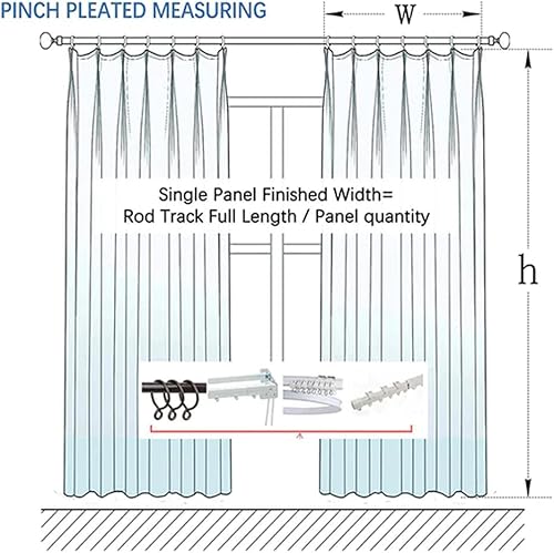 Miniatura 6 de TWOPAGES Cortina opaca con aspecto de lino azul, con aislamiento térmico sólido y bloqueo solar, cortina plisada de privacidad para dormitorio y